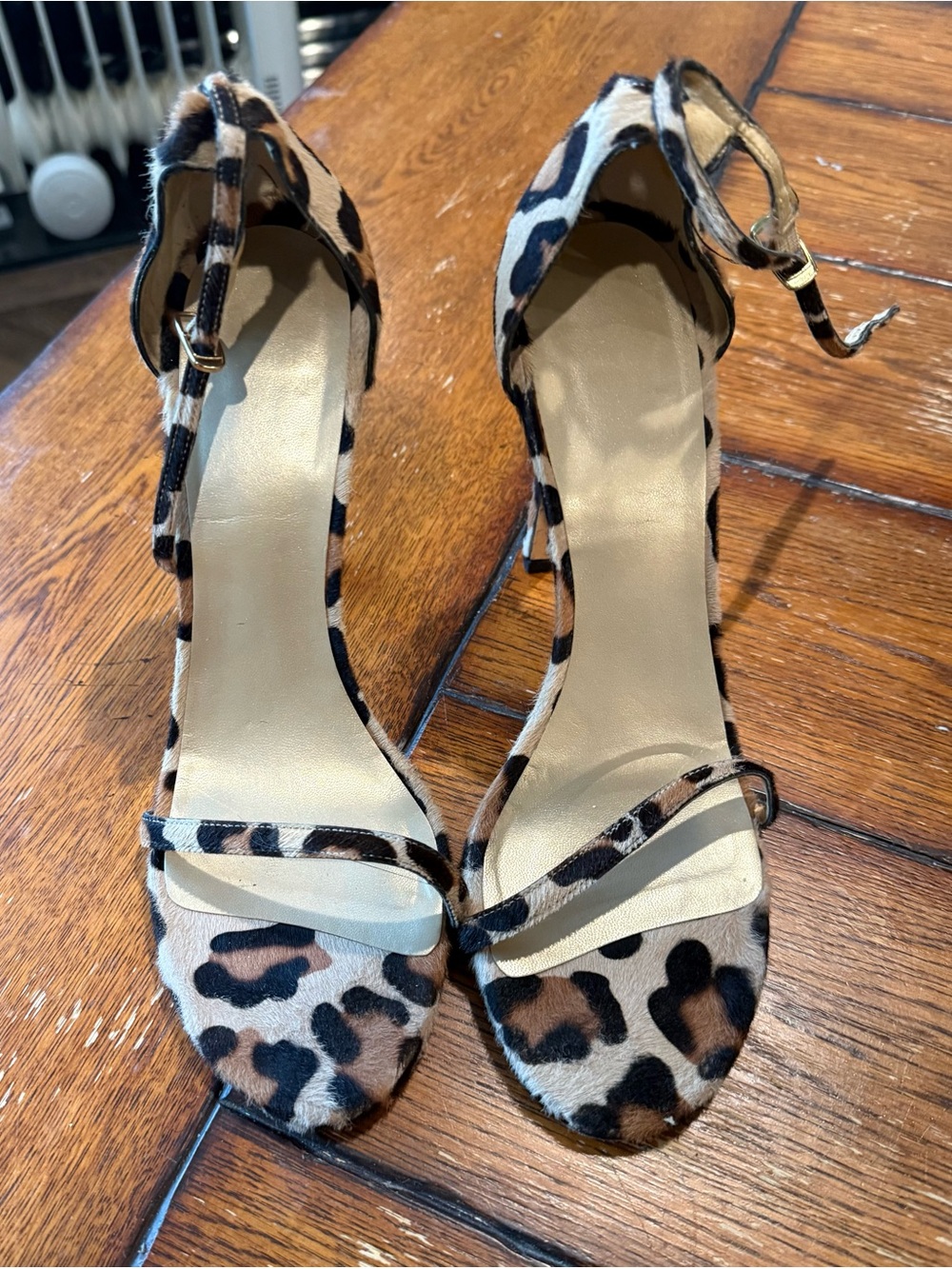 Stuart Weitzman Leopard Print Ankle-Strap Heels - Brown Black